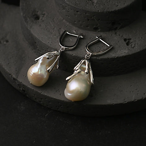 The Aurelia Branching Baroque / Sculptural Tendril Pearl Drop Earrings