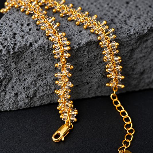 The Crystal Vine / Golden Frost Woven Bracelet