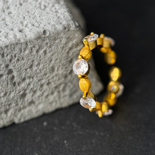 The Golden Pebble / Textured Bezel Eternity Band