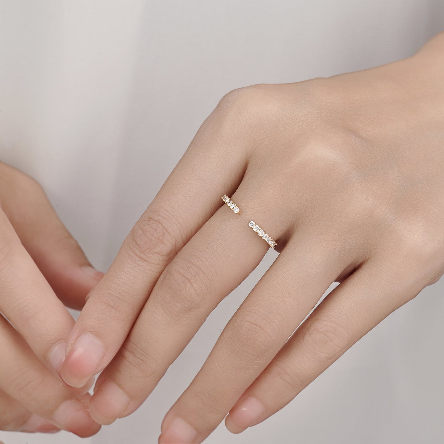 The Half Pavé Ring