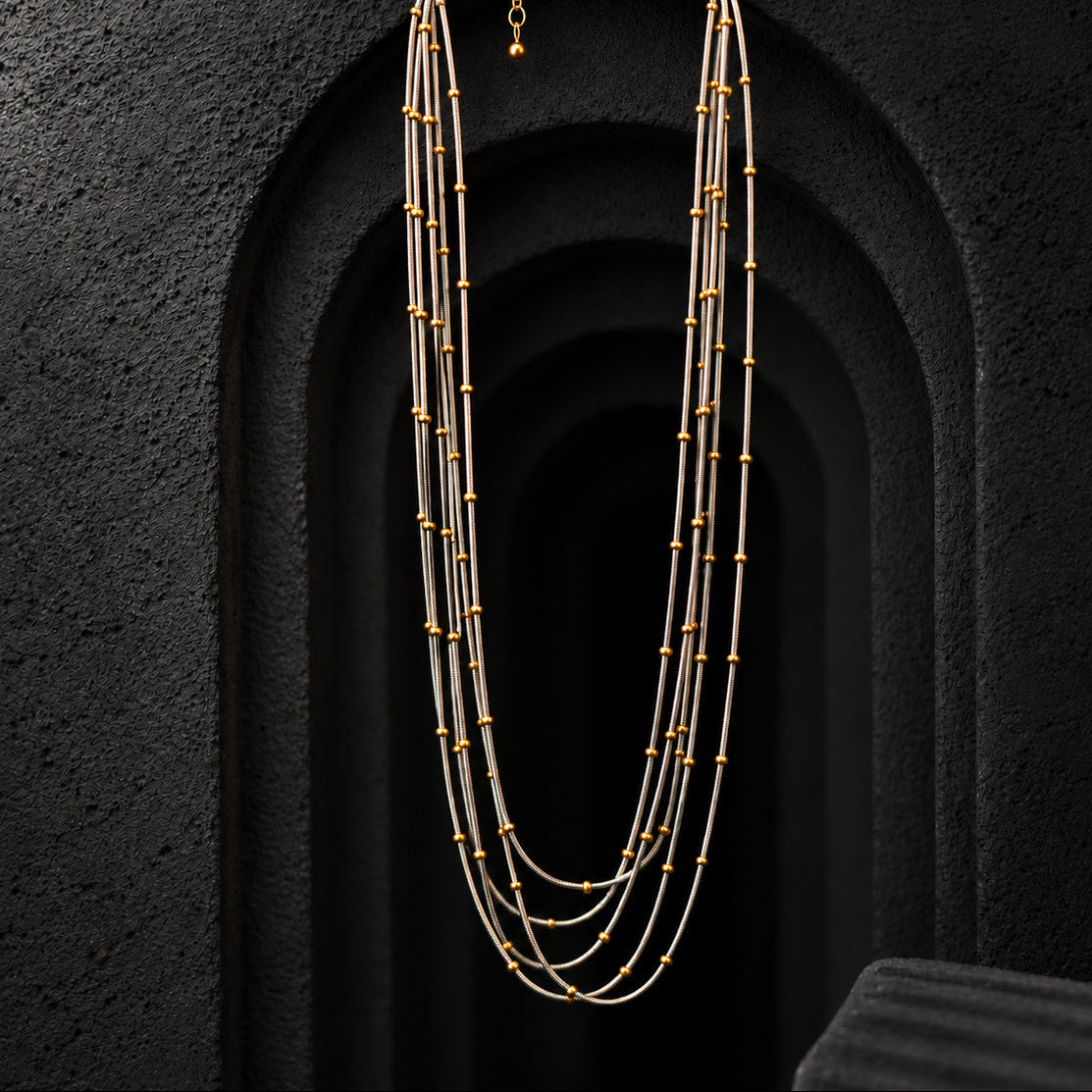 HCNE018 two tone necklace view 2